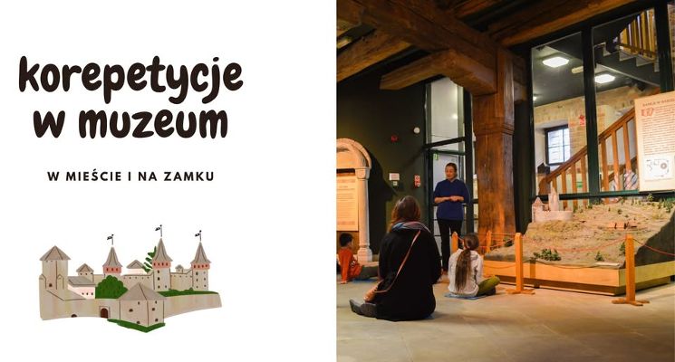 Plakat W mieście i na zamku - oprowadzanie dla dzieci w Muzeum Archeologicznym