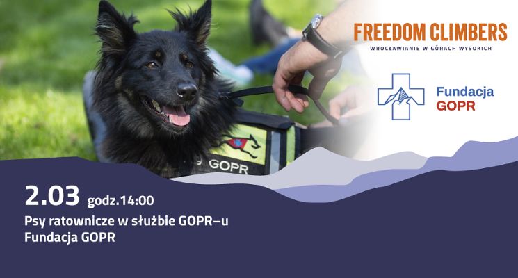 Plakat Psy ratownicze w służbie GOPR-u - spotkanie