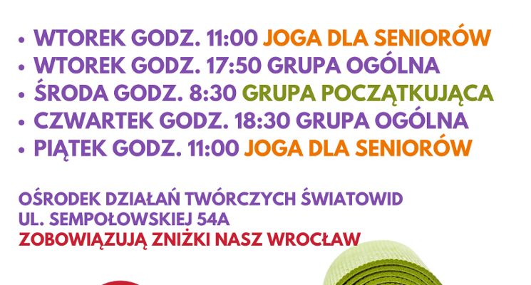 Plakat Joga od Podstaw na Biskupinie | Ośrodek Działań Twórczych Światowid