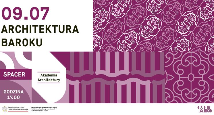 Plakat Akademia Architektury: Kierunek –> barok!
