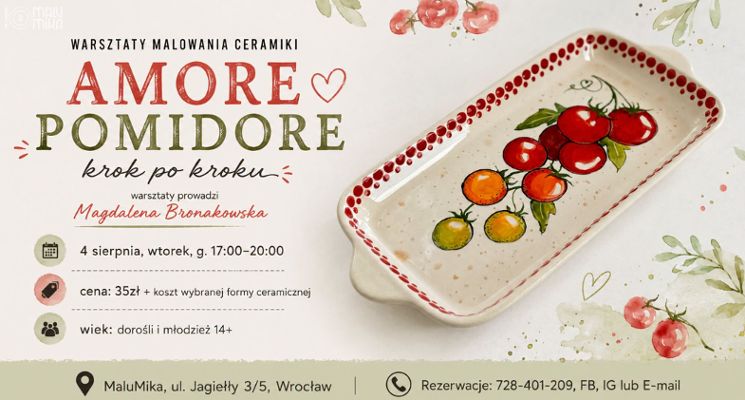 Plakat Amore Pomidore - warsztaty malowania krok po kroku