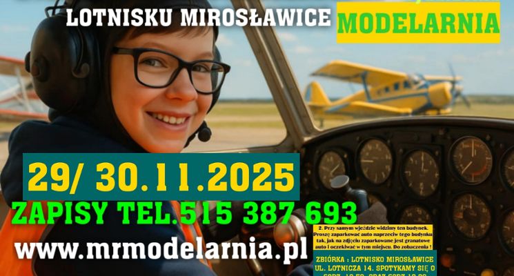 Plakat Rodzinna wycieczka edukacyjna na lotnisku Mirosławice