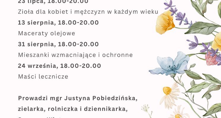 Plakat Warsztaty zielarskie w Odra Centrum