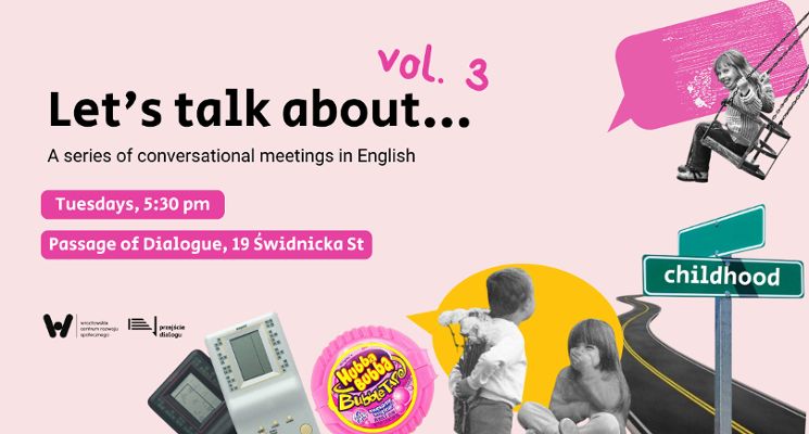 Plakat Let's talk About vol.3 Bezpłatny klub dyskusyjny w języku angielskim | Przejście DIalogu