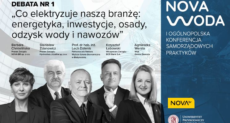 Plakat I Ogólnopolska Konferencja Samorządowych Praktyków NOVA WODA. Oczyszczanie ścieków.