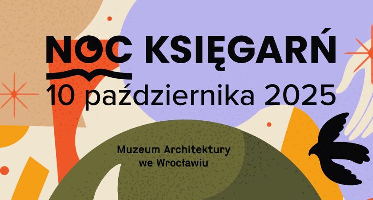 Plakat Noc Księgarń w Muzeum Architektury: architektura i komiks