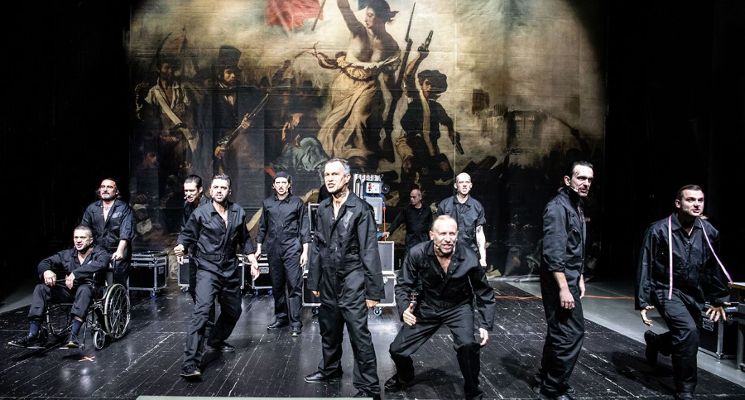 Plakat „Marat/Sade” we Wrocławskim Teatrze Współczesnym