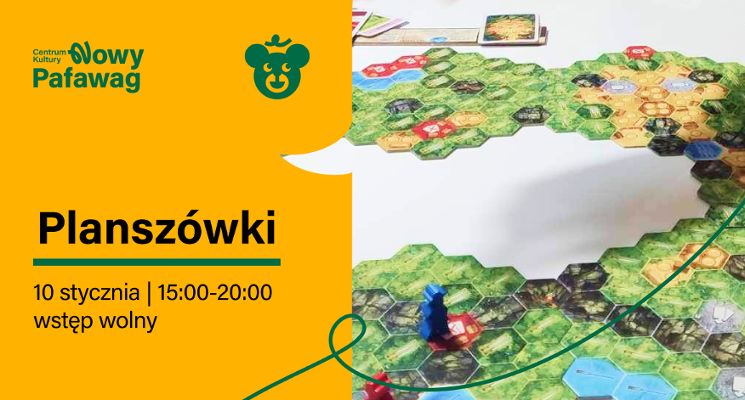 Plakat Planszówki w Centrum Kultury Nowy Pafawag