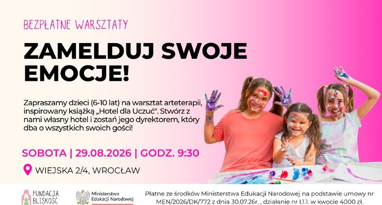 Plakat [Zapisy] Bezpłatne warsztaty dla dzieci "Zamelduj swoje emocje"