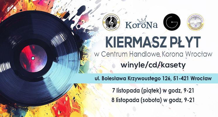 Plakat Kiermasz płyt winylowych, CD i kaset w Centrum Korona