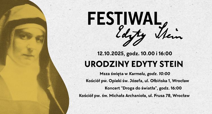 Plakat Urodziny Edyty Stein. Festiwal Edyty Stein