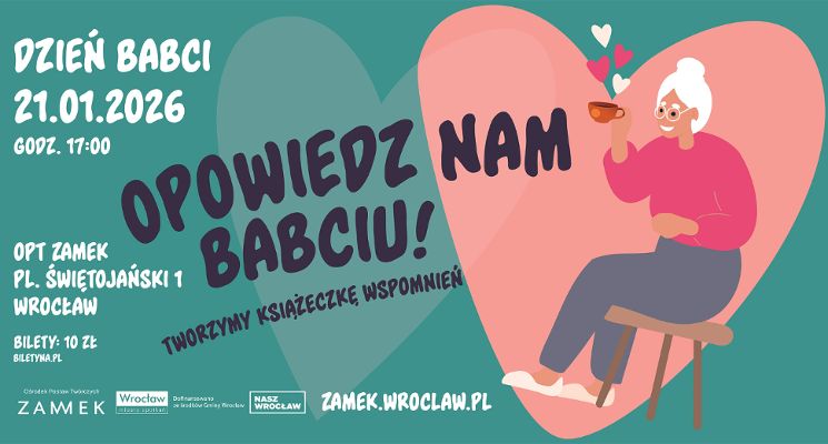 Plakat Dzień Babci: „Opowiedz nam, babciu”
