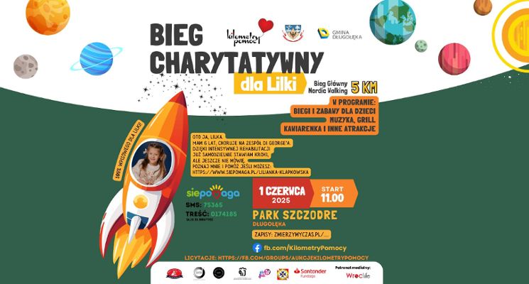 Plakat Charytatywny bieg dla Lilki na 5 km – Kilometry Pomocy