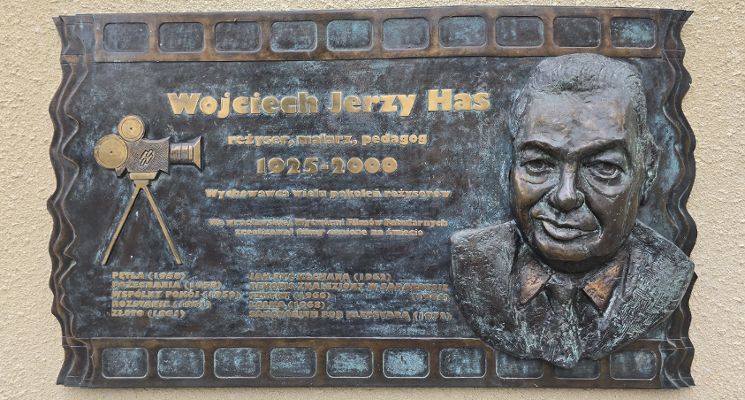 Plakat „Wokół wrocławskich filmów Wojciecha Jerzego Hasa” [wycieczka rowerowa]