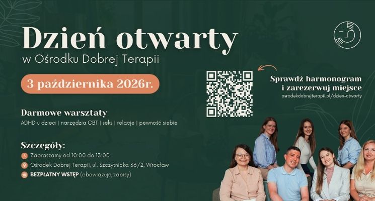 Plakat Dzień otwarty w Ośrodku Dobrej Terapii