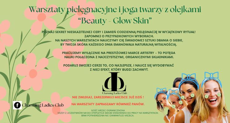 Plakat Warsztaty pielęgnacyjne i joga twarzy z olejkami