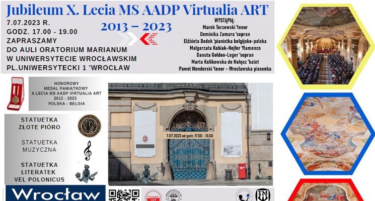 Plakat Jubileum X. Lecia MS AADP Virtualia ART 2013-2023