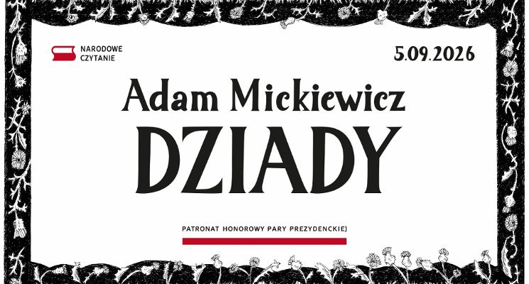 Plakat „Spotkanie z tamtym światem” przy pierwszej edycji „Dziadów” Adama Mickiewicza