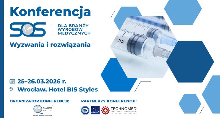 Plakat Konferencja SOS dla branży wyrobów medycznych | Wyzwania i rozwiązania