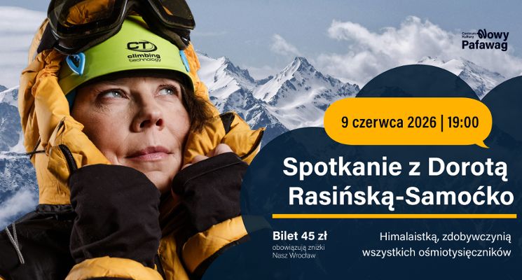 Plakat „Podwójna Korona Pasji i Marzeń” Spotkanie z Dorotą Rasińską-Samoćko