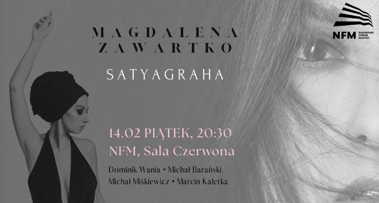 Plakat Magdalena Zawartko „Satyagraha” - koncert w Narodowym Forum Muzyki