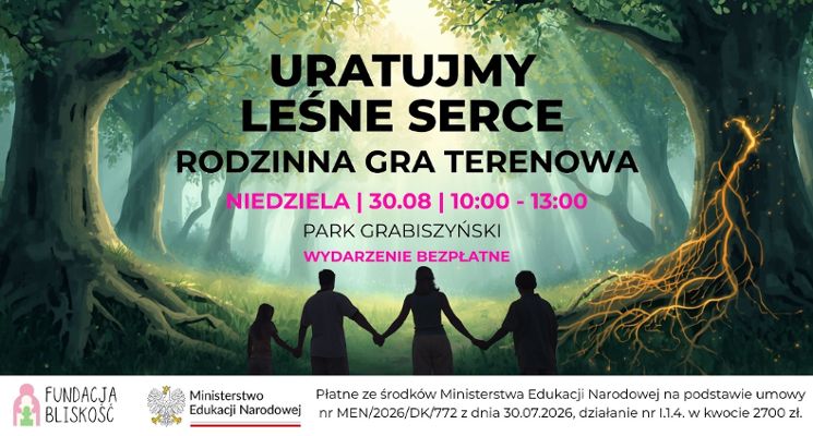 Plakat Rodzinna gra terenowa, wyrusz z nami w przygodę!