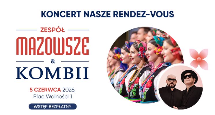 Plakat „Nasze randez-vous” - koncert zespołu Mazowsze i Kombii