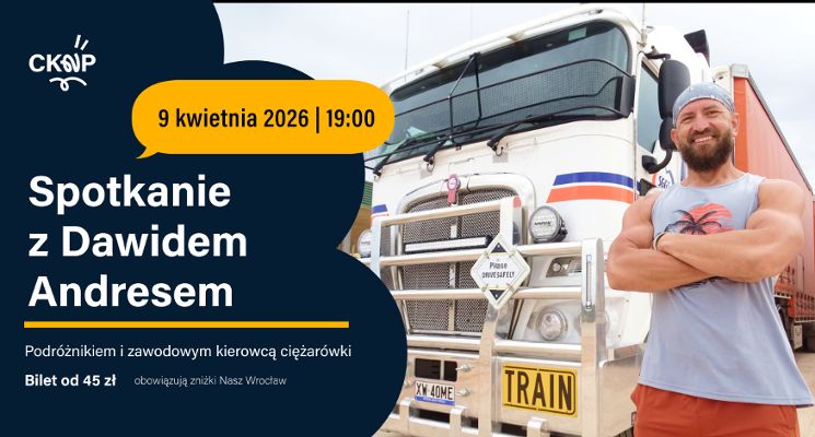 Plakat Spotkanie z podróżnikiem - Dawidem Andresem