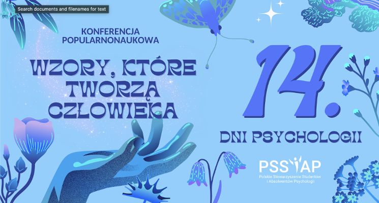 Plakat 14 Dni Psychologii 2025: „Wzory, które tworzą człowieka”