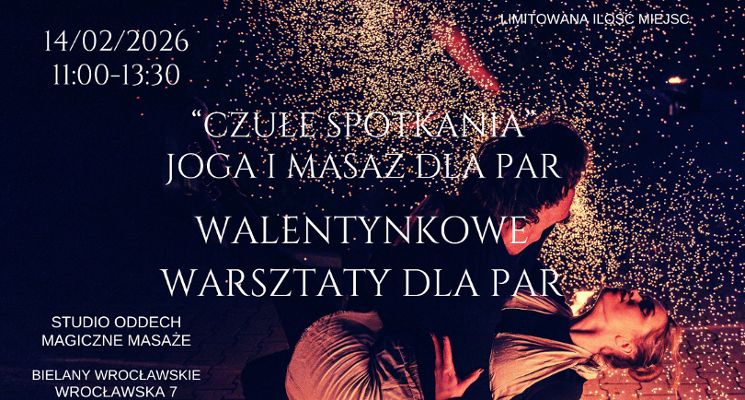 Plakat Czułe Walentynki dla par - joga i masaż w parach - 22 lutego