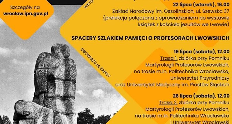 Plakat Spacer szlakiem pamięci o profesorach lwowskich