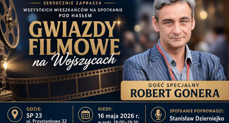 Plakat Gwiazdy filmowe na Wojszycach.