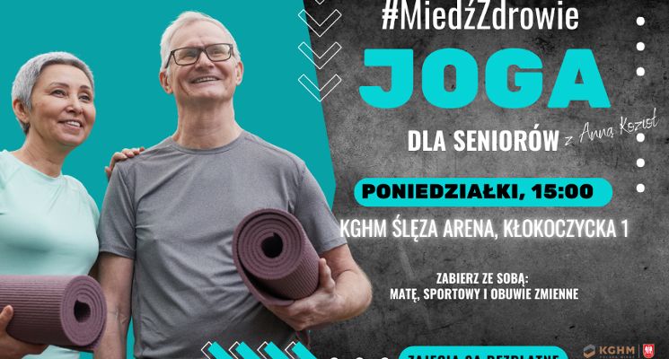Plakat #MiedźZdrowie – Joga dla seniorów [bezpłatnie]