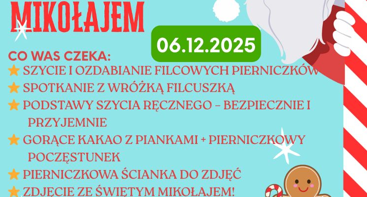 Plakat Warsztaty szycia filcowych pierniczków