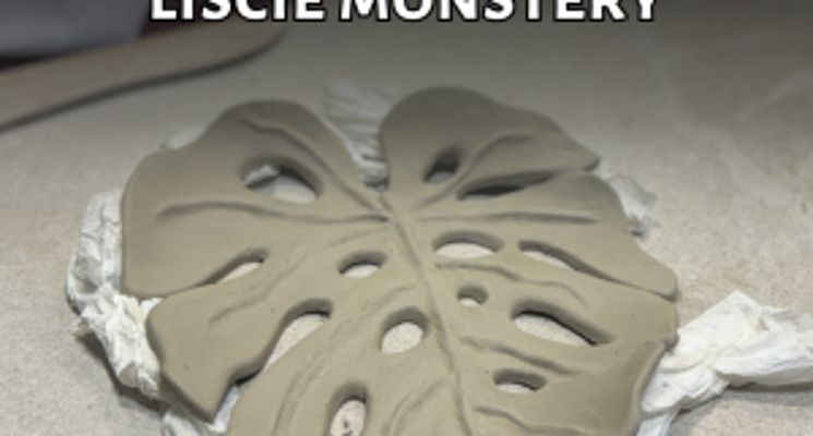 Plakat Warsztaty z gliną – liście monstery