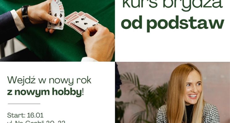 Plakat Kurs nauki gry w brydża od podstaw