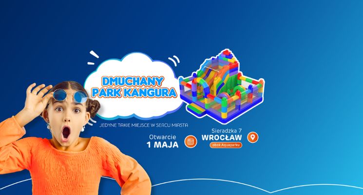Plakat Wielkie otwarcie Dmuchanego Parku Kangura