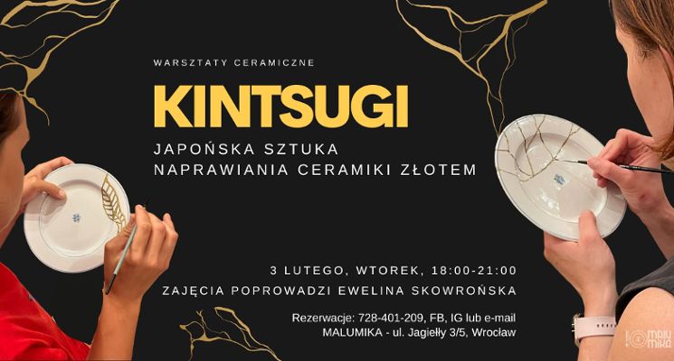 Plakat Kintsugi - Japonska sztuka naprawiania ceramiki zlotem