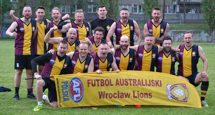 Plakat 2. runda mistrzostw polski w futbolu australijskim we Wrocławiu
