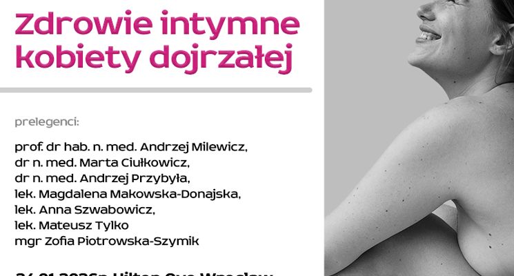 Plakat Sympozjum dla pacjentek "Zdrowie intymne kobiety dojrzałej"