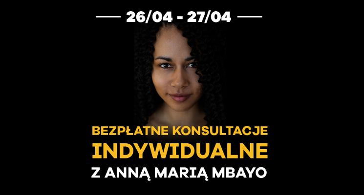 Plakat Bezpłatne konsultacje wokalne z Anną Marią Mbayo