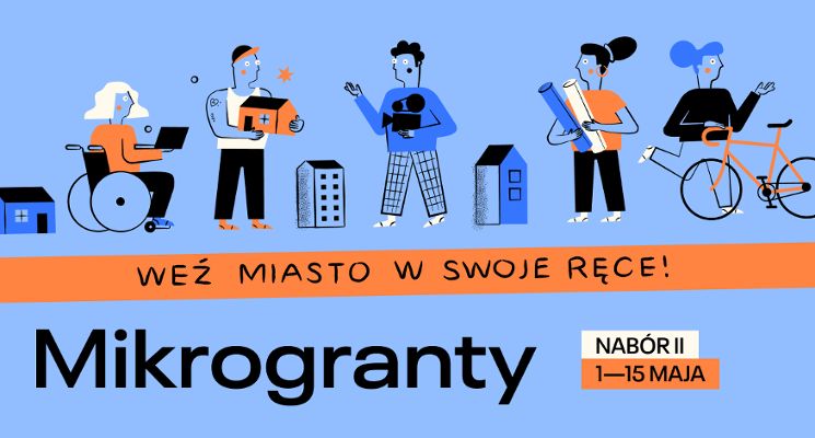 Plakat Mikrogranty 2026 | II nabór | Weź miasto w swoje ręce!
