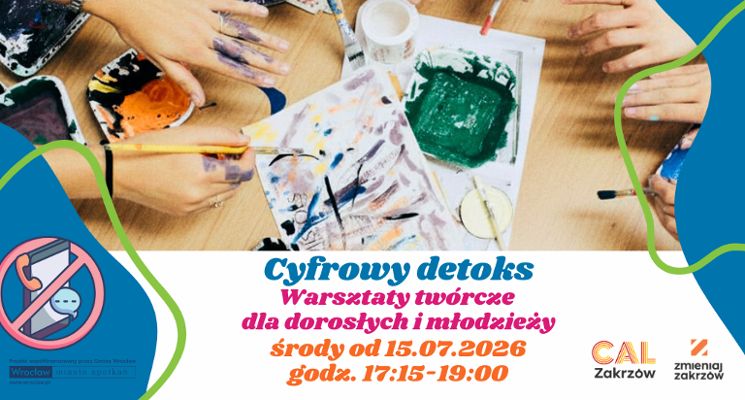 Plakat Cyfrowy detoks - warsztaty twórcze dla dorosłych i młodzieży