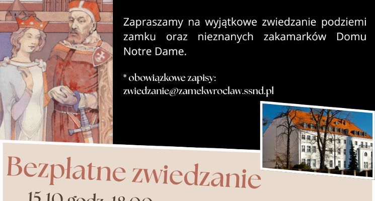 Plakat Bezpłatne zwiedzanie Zamku Piastów Śląskich