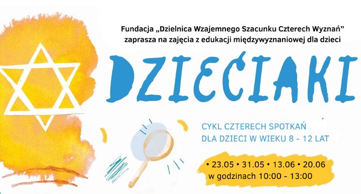 Plakat DZIECIAKI: warsztaty z edukacji międzywyznaniowej