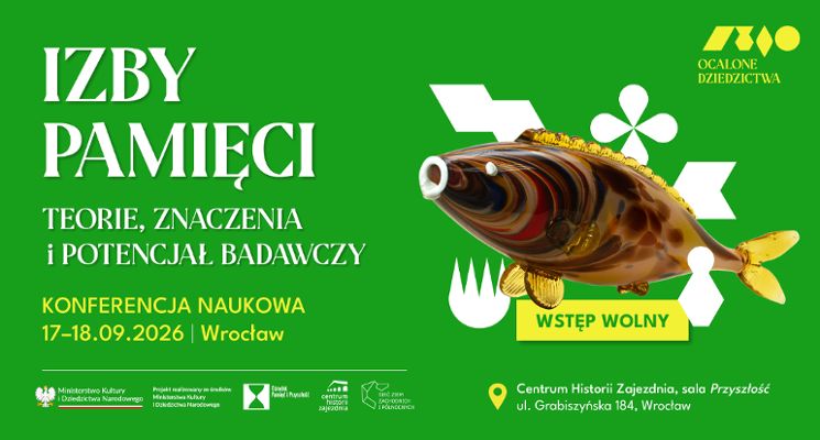 Plakat Konferencja „Izby pamięci – teorie, znaczenia i potencjał badawczy”