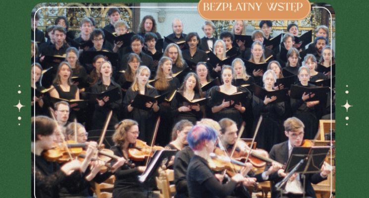 Plakat Koncert Mszy w h-moll J.S. Bacha, wykonuje Chór i Orkiestra Studencka z Utrechtu (Holandia)