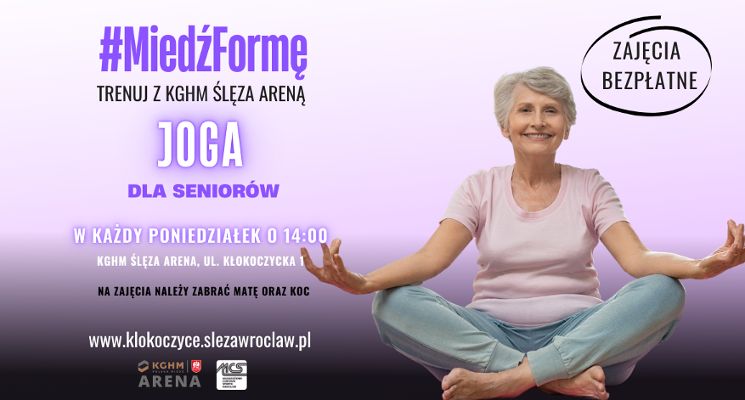 Plakat #MiedźFormę – Joga dla seniorów [bezpłatnie]