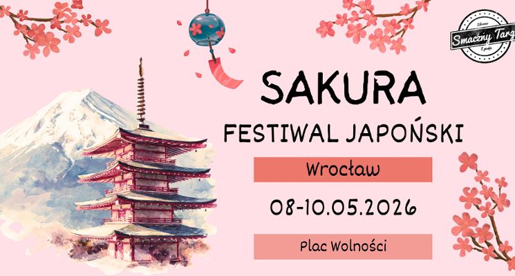 Plakat Sakura Festiwal Japoński we Wrocławiu 2026 na Placu Wolności
