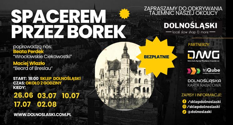 Plakat Spacerem przez Borek: Przedwojenni przedsiębiorcy [bezpłatny spacer]